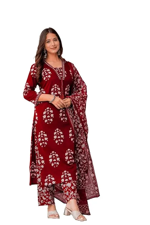 Pure Cotton Printed Straight Kurta Set